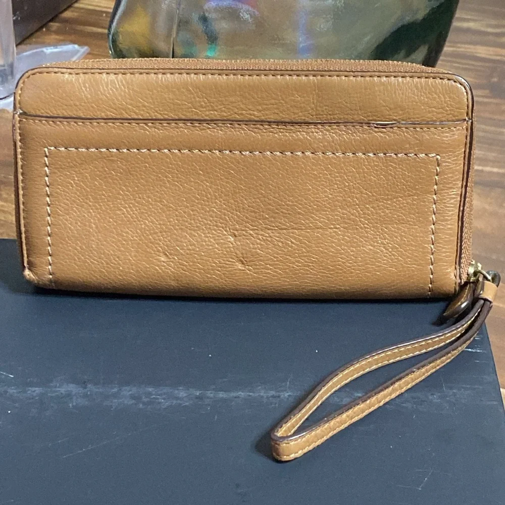 Coach stitched leather